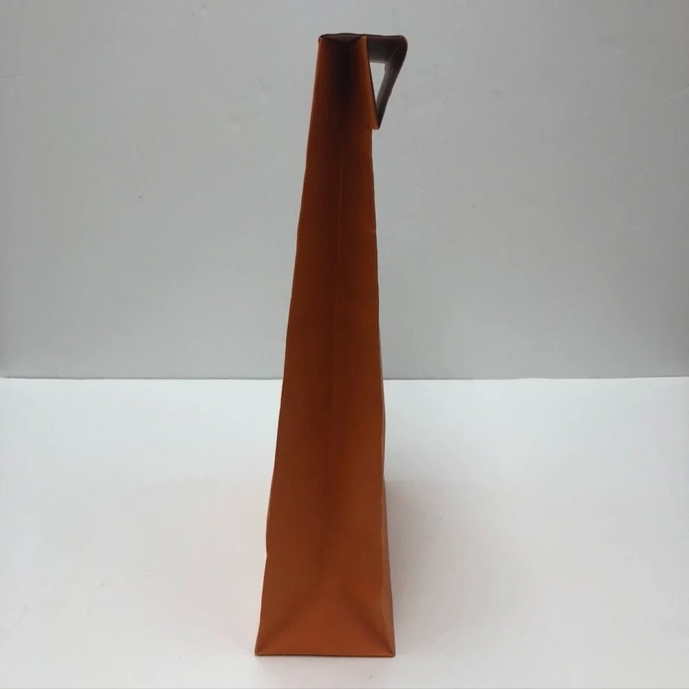 Hermes Authentic Orange Gift Paper Shopping Bag Medium Fold Top 10.5x16.25x4